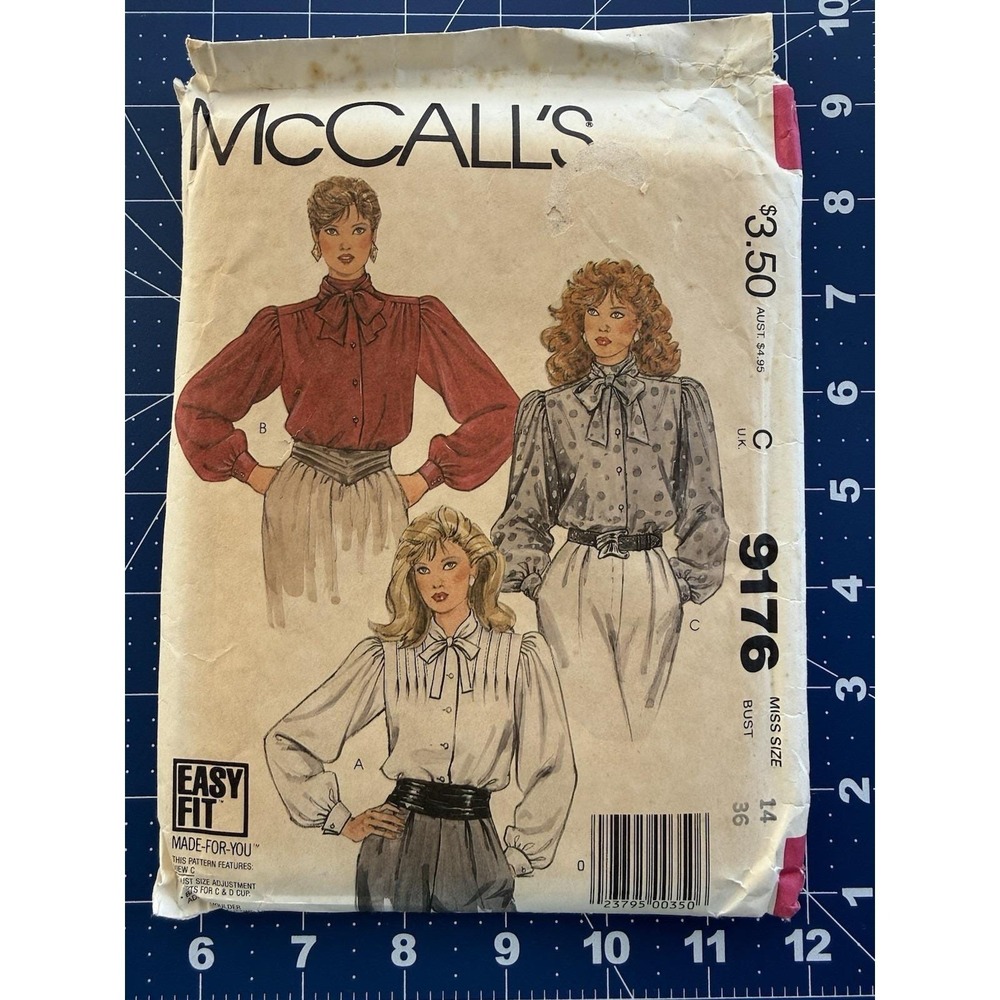 McCall's Easy Fit Made-For-You Pattern 9176 Misses' Blouses Size‎ 14 Uncut FF